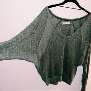 NWOT dark green Free People Long sleeve